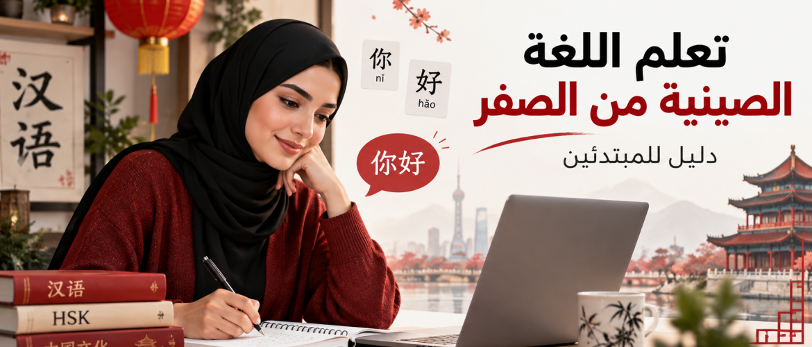 تعلم اللغة الصينية من الصفر بالعربي للمبتدئين مع طالبة تدرس الحروف الصينية باستخدام الكمبيوتر والكتب